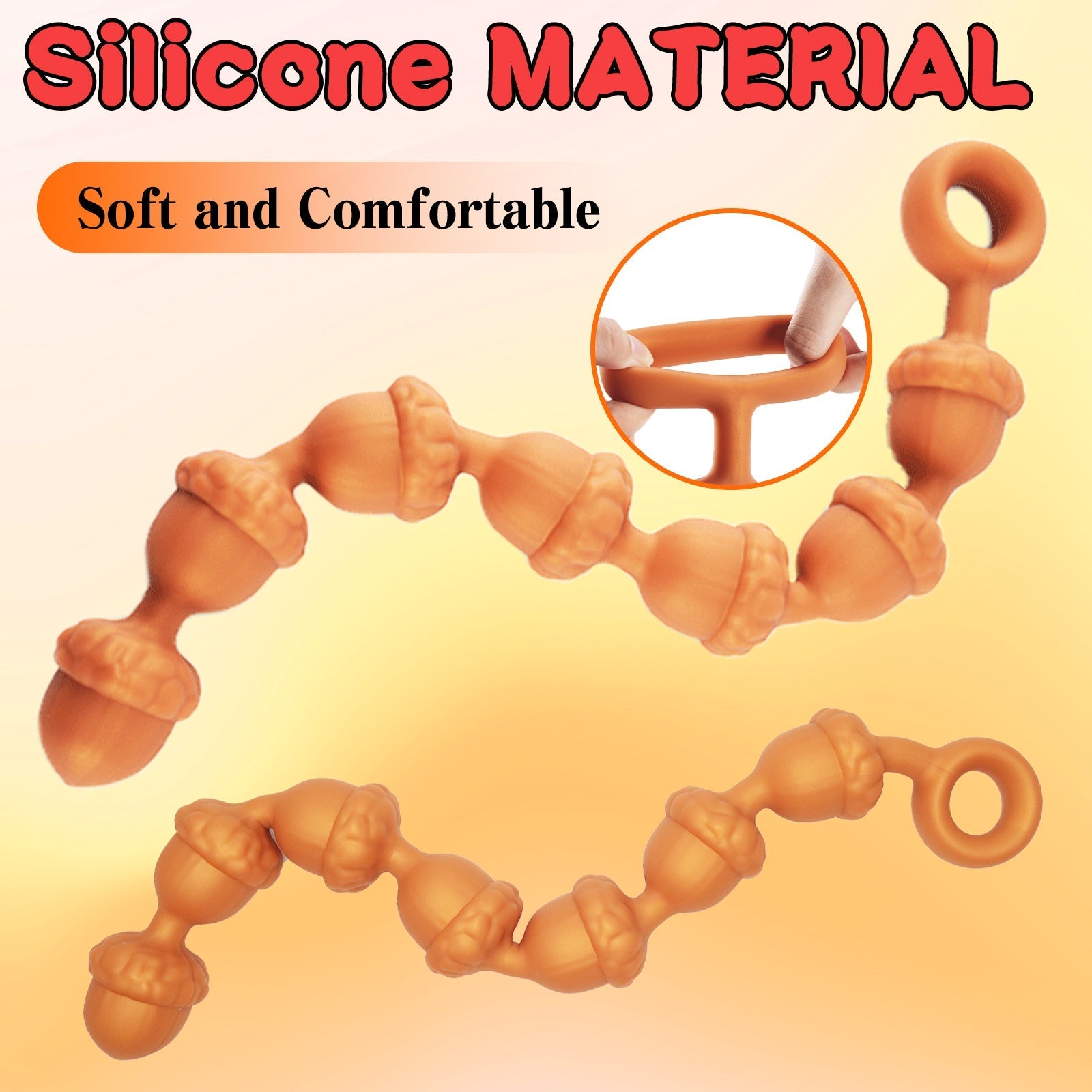 Halloween Pine Nut - Shaped Liquid Silicone Anal Beads - Tarisss Sex Toy Store