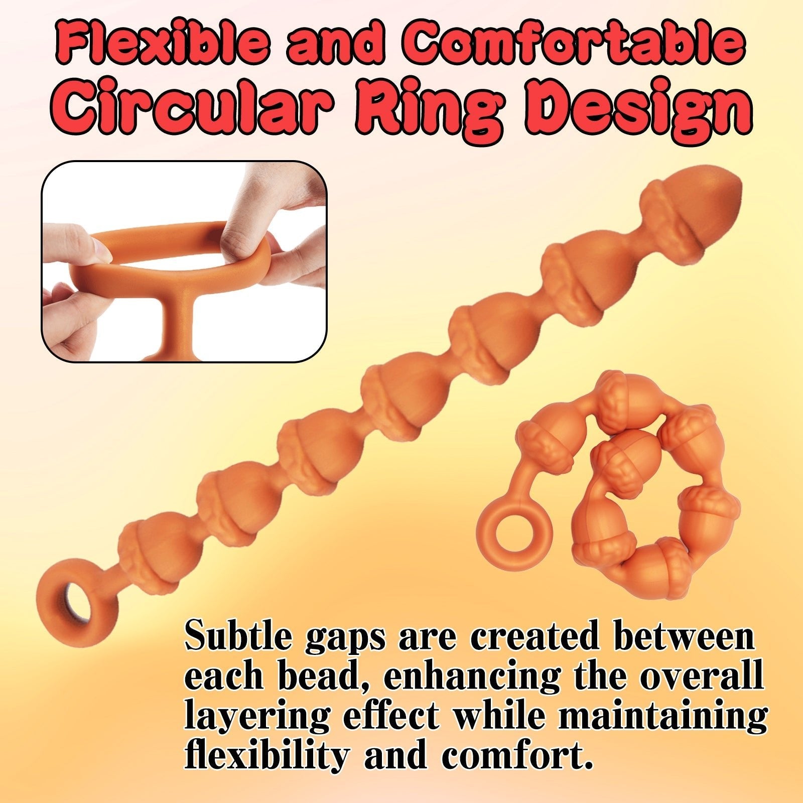 Halloween Pine Nut - Shaped Liquid Silicone Anal Beads - Tarisss Sex Toy Store