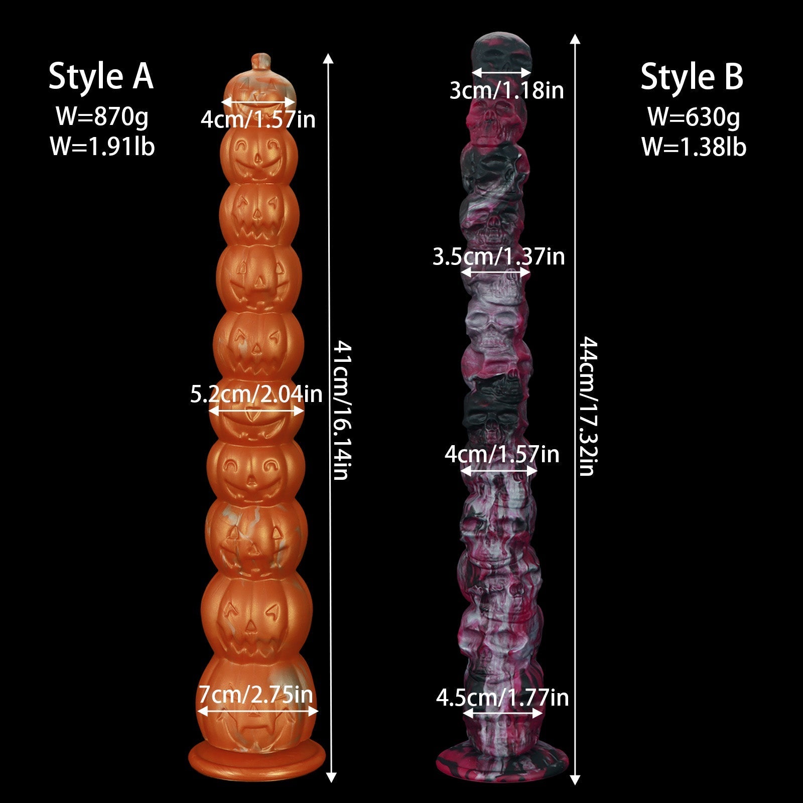 Halloween Pumpkin Bead Dildo & Crystal Textured Anal Stick - Tarisss Sex Toy Store