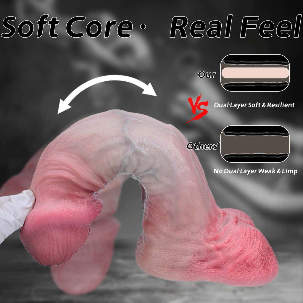 Massive Soul Deep Huge Realistic Dildo – Dual-Density Platinum Silicone for Women Sex Toys | Domlust