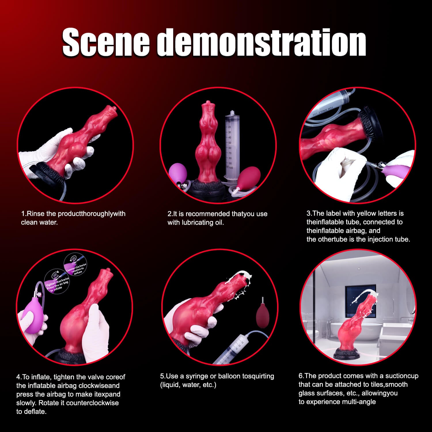 Hati 8 Inch Squirting Wolf Dildo with Inflatable Knot - Tarisss Sex Toy Store