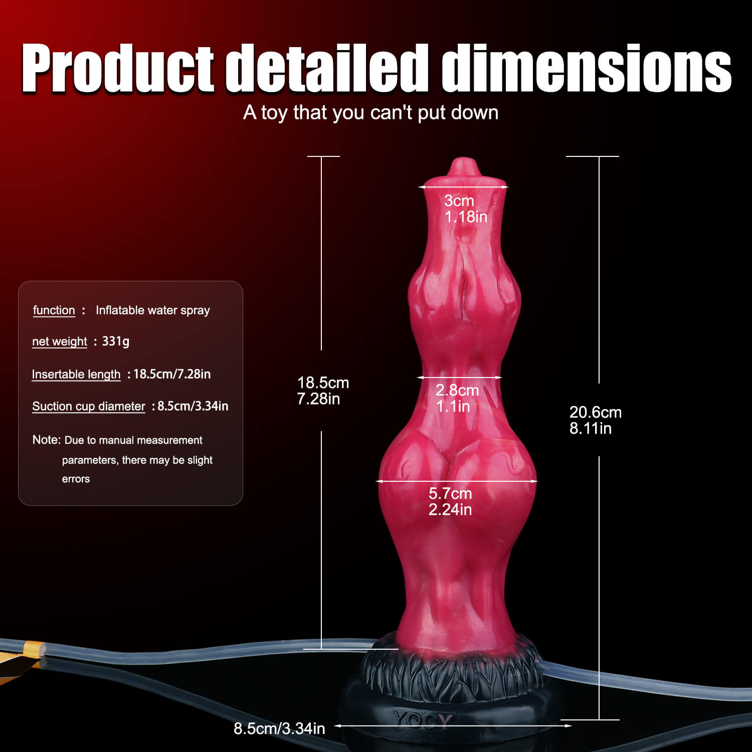 Hati 8 Inch Squirting Wolf Dildo with Inflatable Knot - Tarisss Sex Toy Store