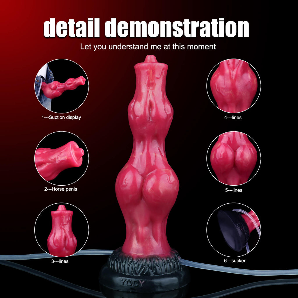 Hati 8 Inch Squirting Wolf Dildo with Inflatable Knot - Tarisss Sex Toy Store