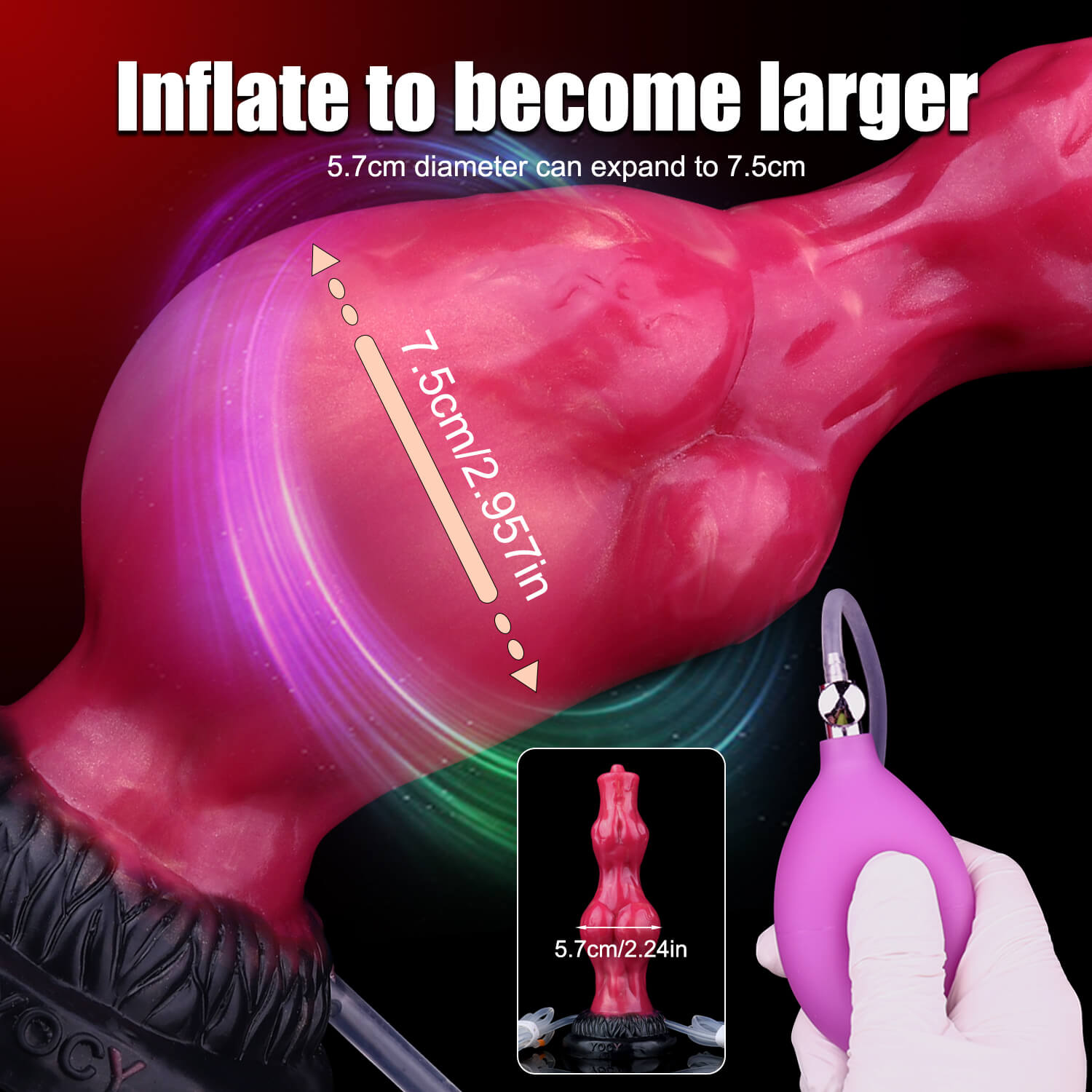 Hati 8 Inch Squirting Wolf Dildo with Inflatable Knot - Tarisss Sex Toy Store