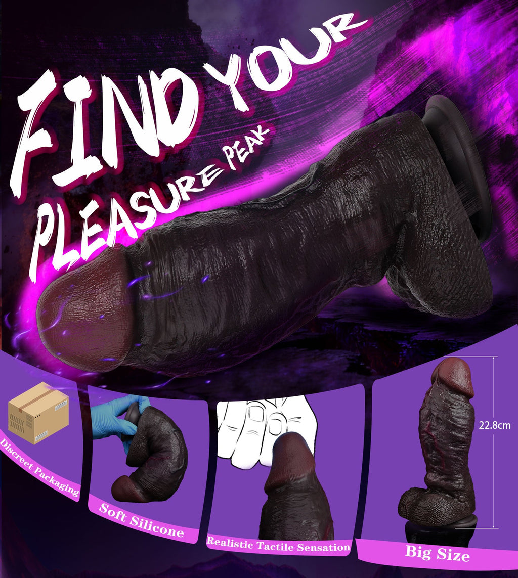 Black Duke – Dual-Layer Platinum Silicone Realistic Black Dildo with Movable Foreskin | Domlust