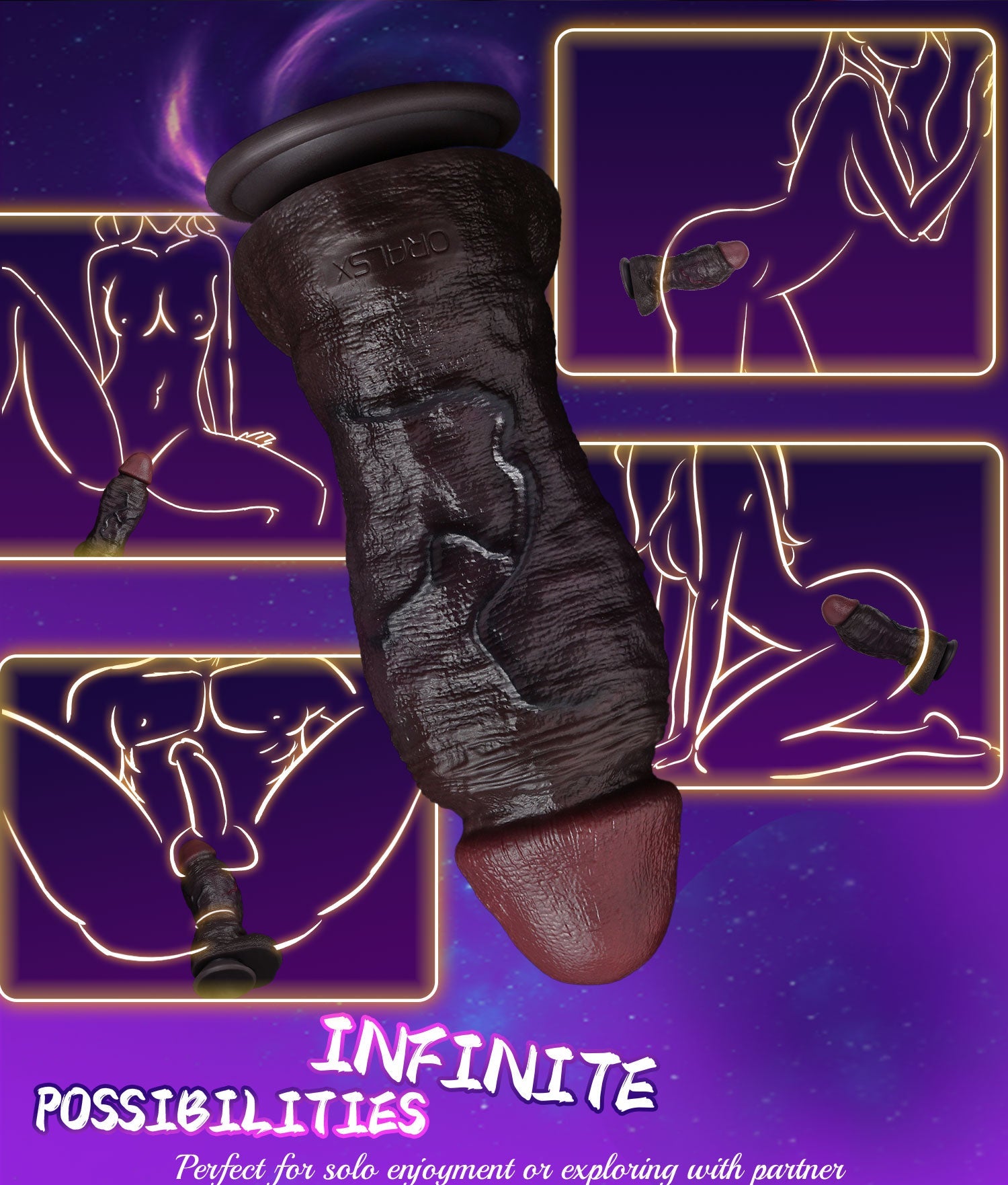 Black Duke – Dual-Layer Platinum Silicone Realistic Black Dildo with Movable Foreskin | Domlust