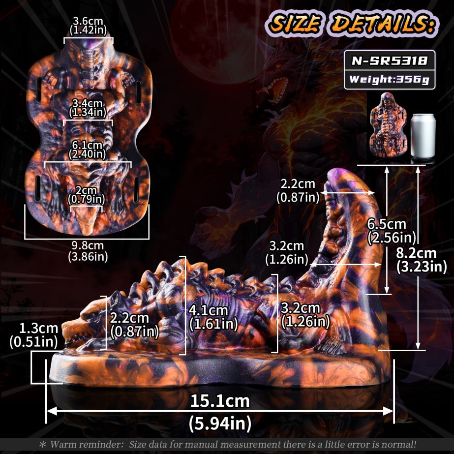 Blood Moon Demon Wolf Fantasy Beast Grinder | Platinum Silicone Grinding Sex Toy