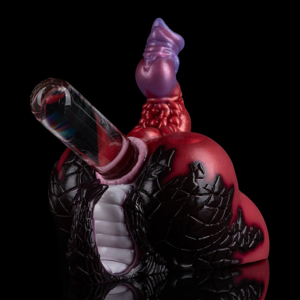 Dual-Channel Silicone Pocket Pussy & Dog Dildo — Alien Beast Silicone Couple Sex Toy
