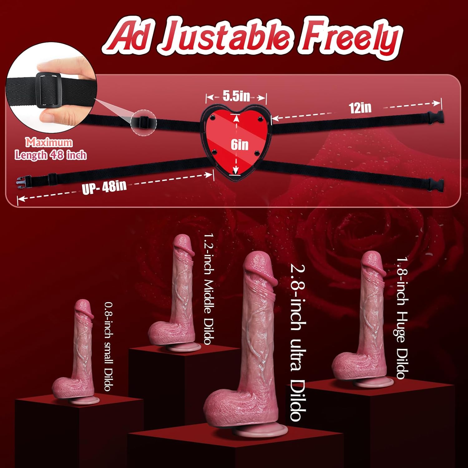 Heart - Shaped Multi - Angle Suction Base Pad for Dildo Mounting with Adjustable Straps - Tarisss Sex Toy Store