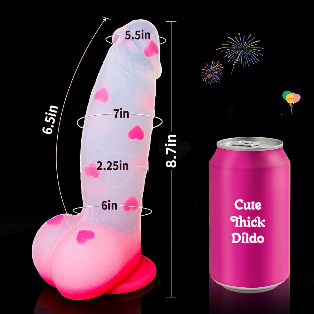 Heart - Textured Pink Silicone Dildo with Strong Suction Cup - Tarisss Sex Toy Store