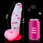 Heart - Textured Pink Silicone Dildo with Strong Suction Cup - Tarisss Sex Toy Store