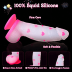 Heart - Textured Pink Silicone Dildo with Strong Suction Cup - Tarisss Sex Toy Store