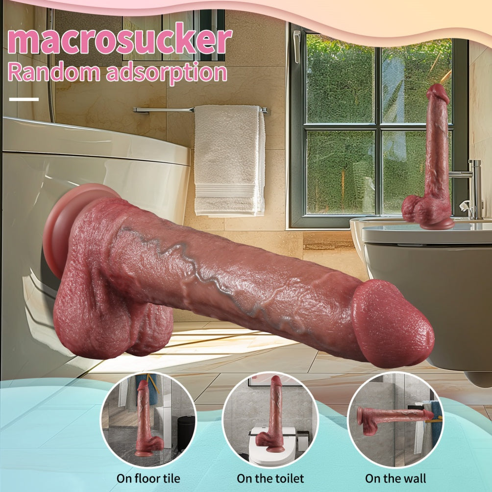 Domlust 10.4" Extra Long Realistic Dildo – Slender Flesh Silicone for Deep Vaginal & Prostate Play