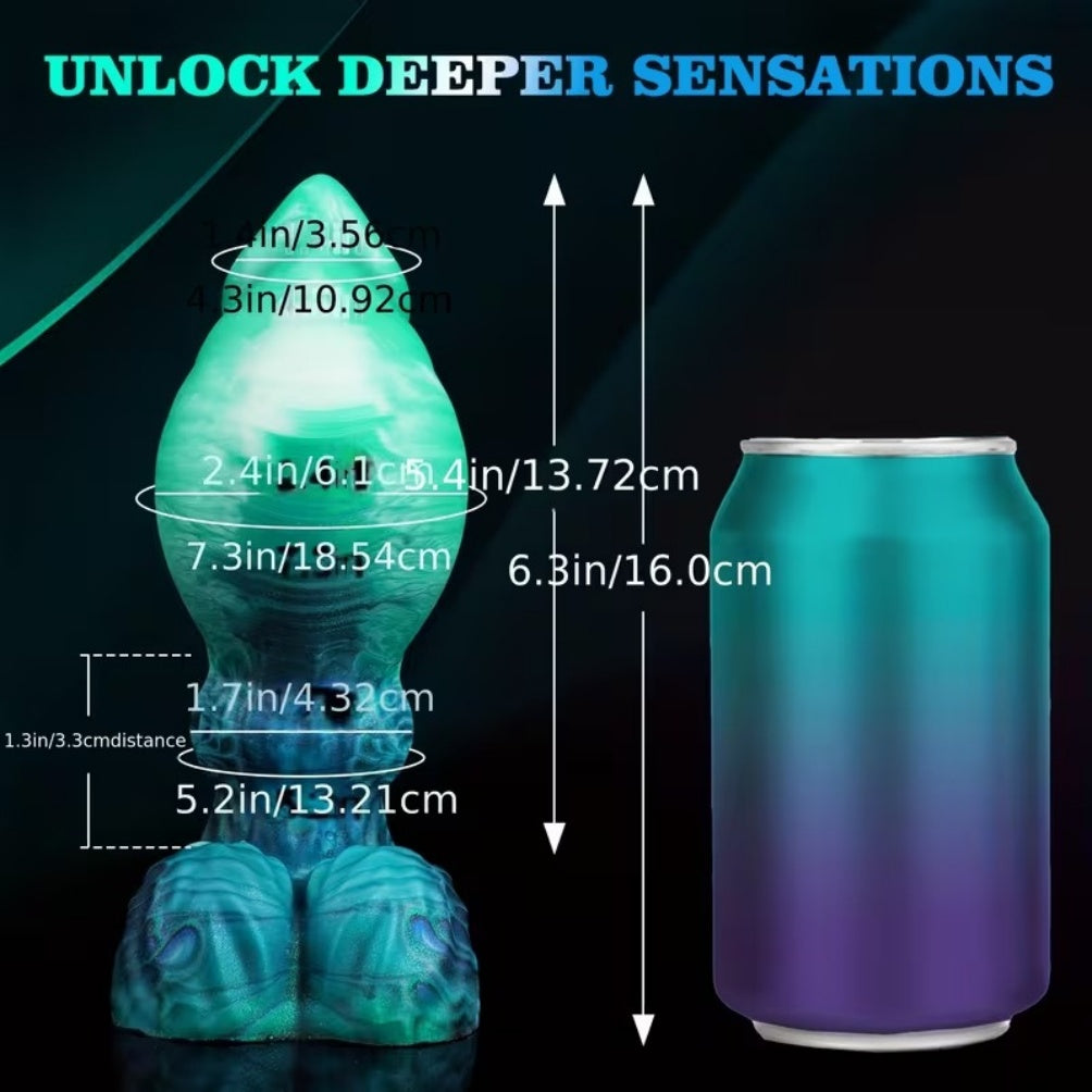 Alien Knot Dildo Blue-Green – Monster Fantasy Knotted Dildo | Medical-Grade Silicone | Domlust