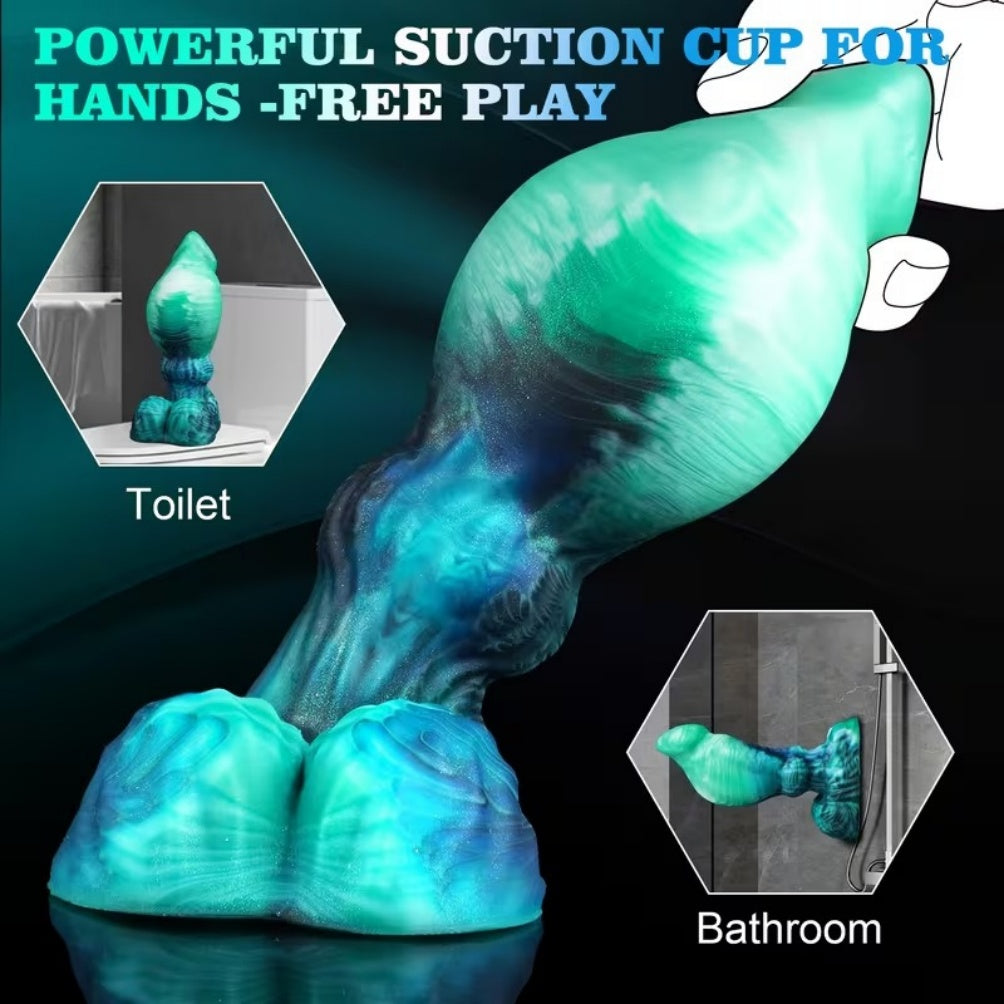 Alien Knot Dildo Blue-Green – Monster Fantasy Knotted Dildo | Medical-Grade Silicone | Domlust