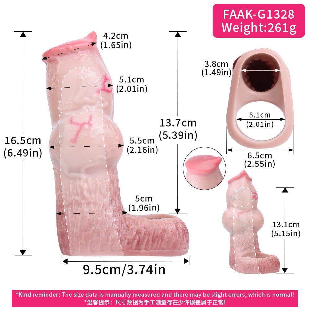 Horse Form Realistic Silicone Penis Sleeve（Open - End） - Tarisss Sex Toy Store