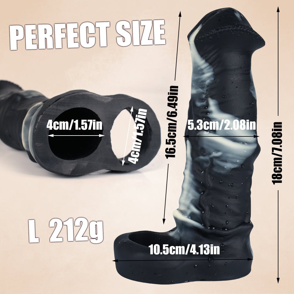 Horse Silicone Penis Sleeve Extender with Suction Base - Tarisss Sex Toy Store