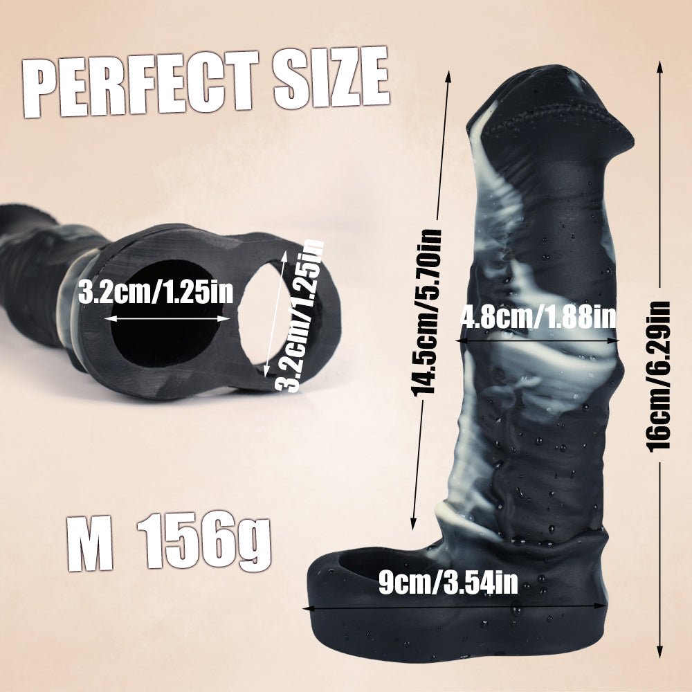 Horse Silicone Penis Sleeve Extender with Suction Base - Tarisss Sex Toy Store