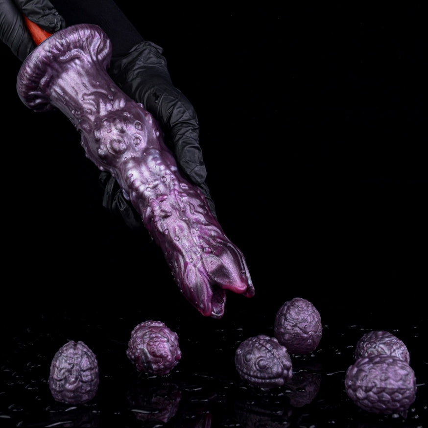 Fantasy Ovipositor Dildo with Eggs — Monster Creature Cock | Platinum Silicone