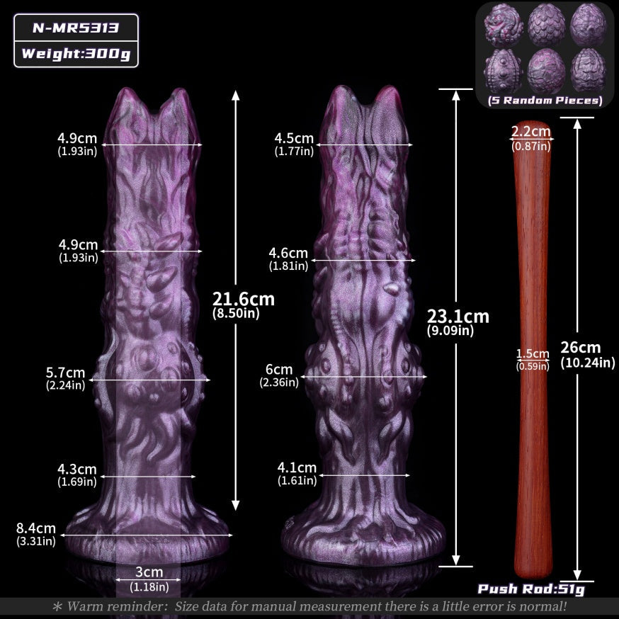 Fantasy Ovipositor Dildo with Eggs — Monster Creature Cock | Platinum Silicone
