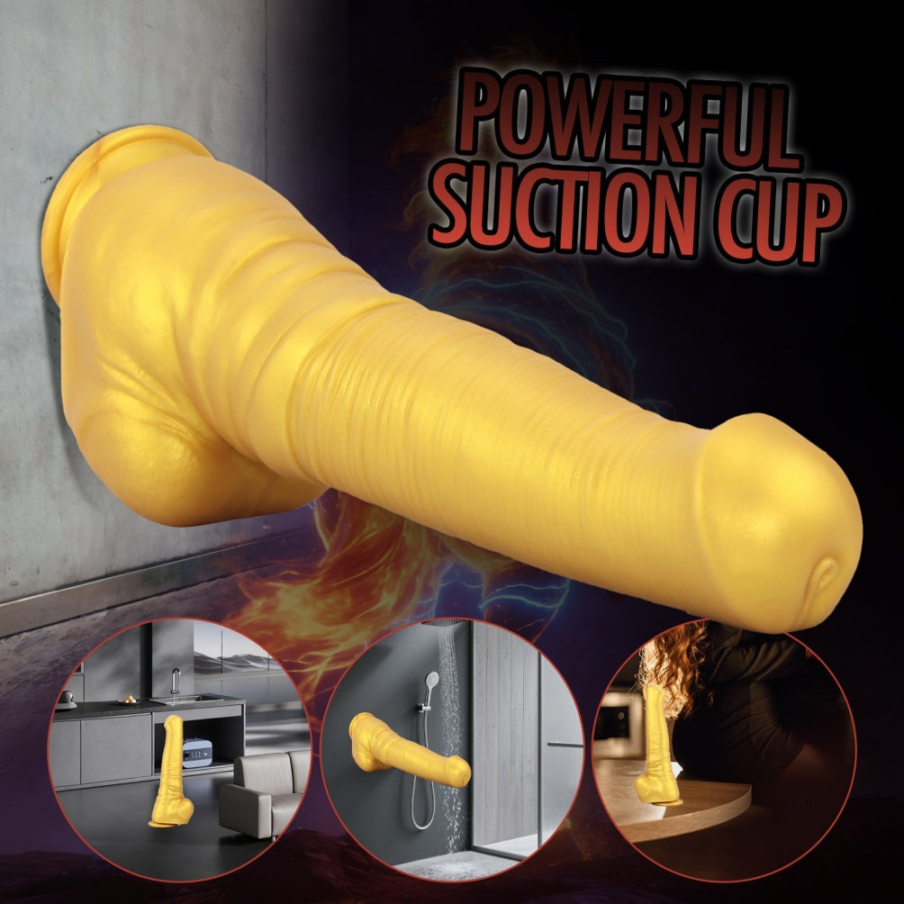 Domlust Horse Dildo – Premium Platinum Silicone | Golden Fantasy Monster Dildo with Suction Cup