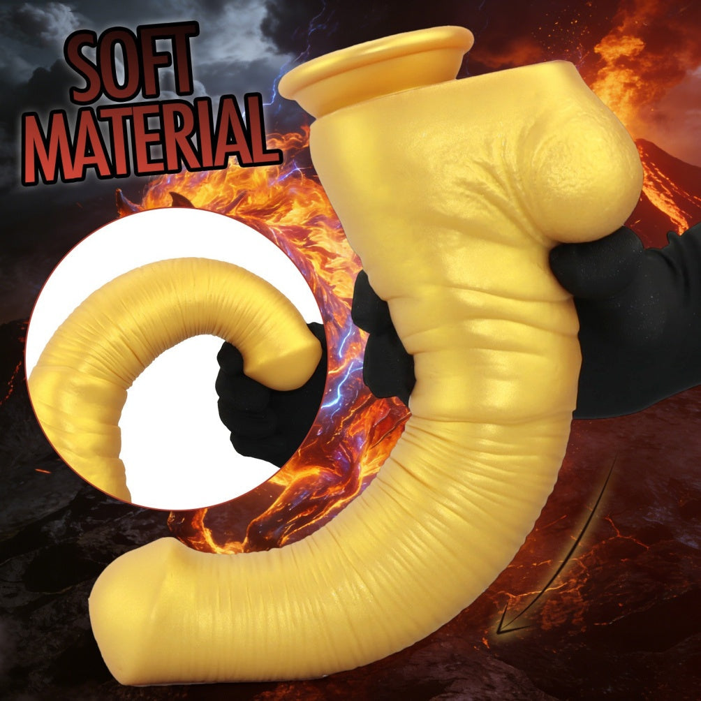 Domlust Horse Dildo – Premium Platinum Silicone | Golden Fantasy Monster Dildo with Suction Cup