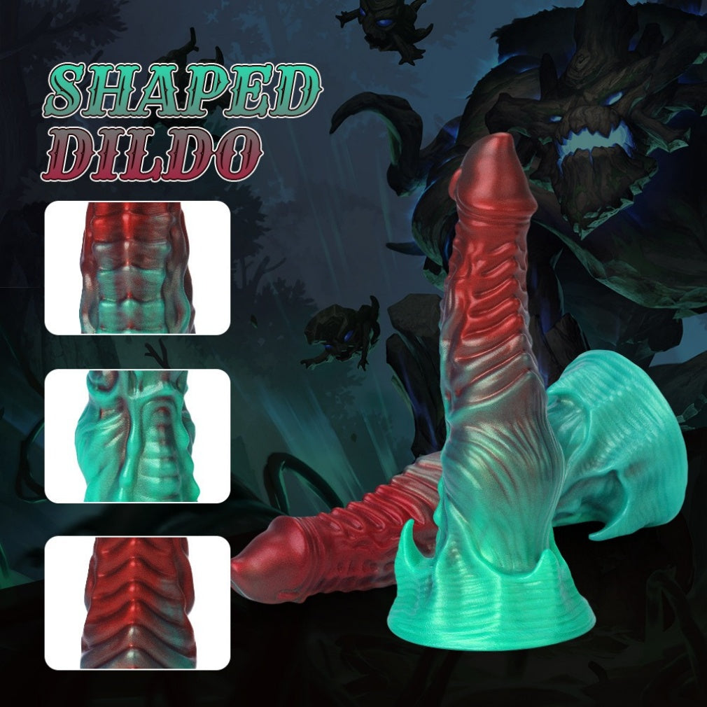 Glow in the Dark Alien Dildo – Luminous Spiral Texture Monster Dildo with Suction Cup S/M/L | Domlust