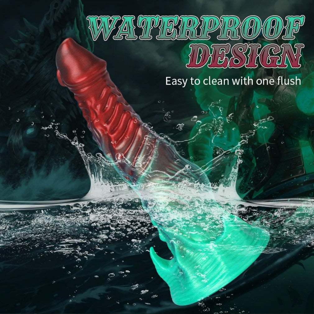 Glow in the Dark Alien Dildo – Luminous Spiral Texture Monster Dildo with Suction Cup S/M/L | Domlust