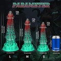 Glow in the Dark Alien Dildo – Luminous Spiral Texture Monster Dildo with Suction Cup S/M/L | Domlust
