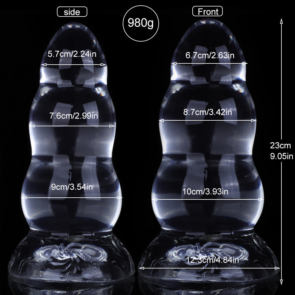 Big Giant Silicone Dildos - Transparent Jelly Huge Anal Plug with Strong Suction Cup