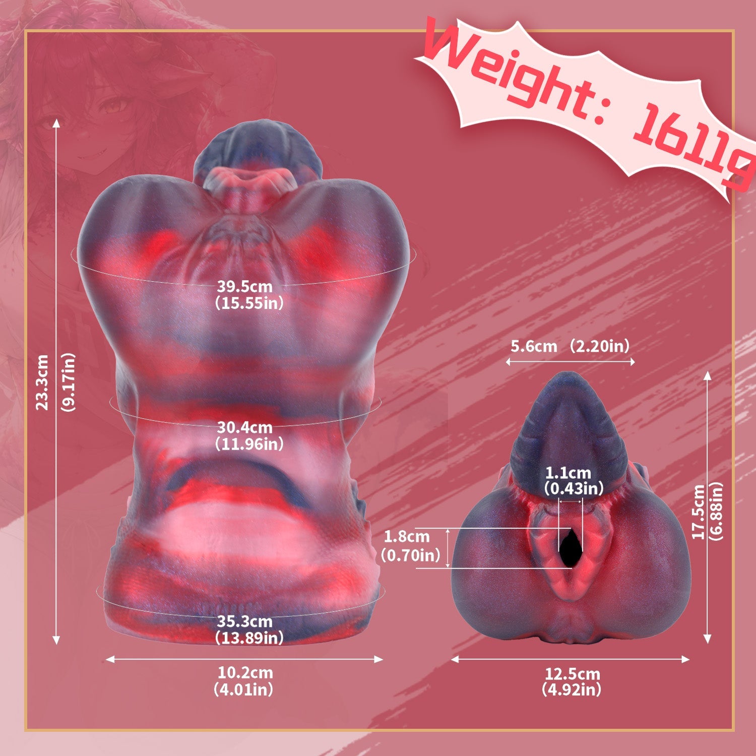 Scarlet-Scaled T-Rex Dragon Pocket Pussy – Fantasy Beast Sex Doll for Male Sex Toys
