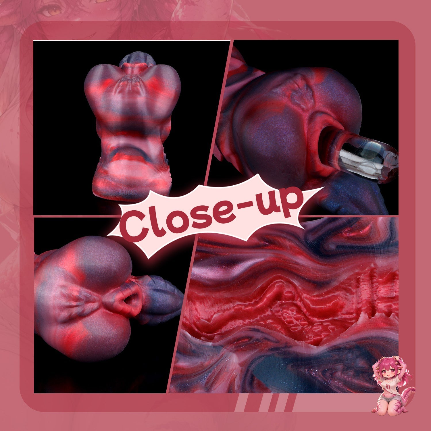 Scarlet-Scaled T-Rex Dragon Pocket Pussy – Fantasy Beast Sex Doll for Male Sex Toys