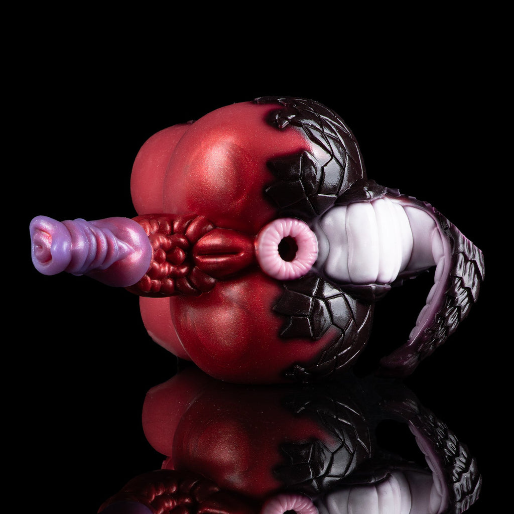 Dual-Channel Silicone Pocket Pussy & Dog Dildo — Alien Beast Silicone Couple Sex Toy