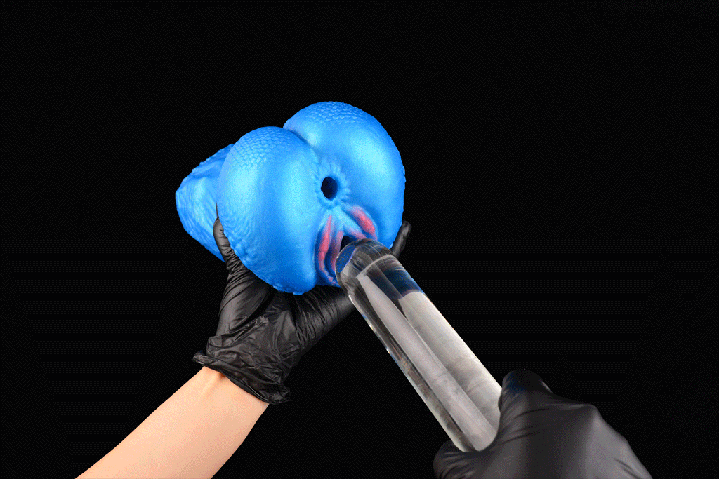 Blue Scale Predator Alien Torso Pocket Pussy – Dual-Channel Platinum Silicone Male Masturbator