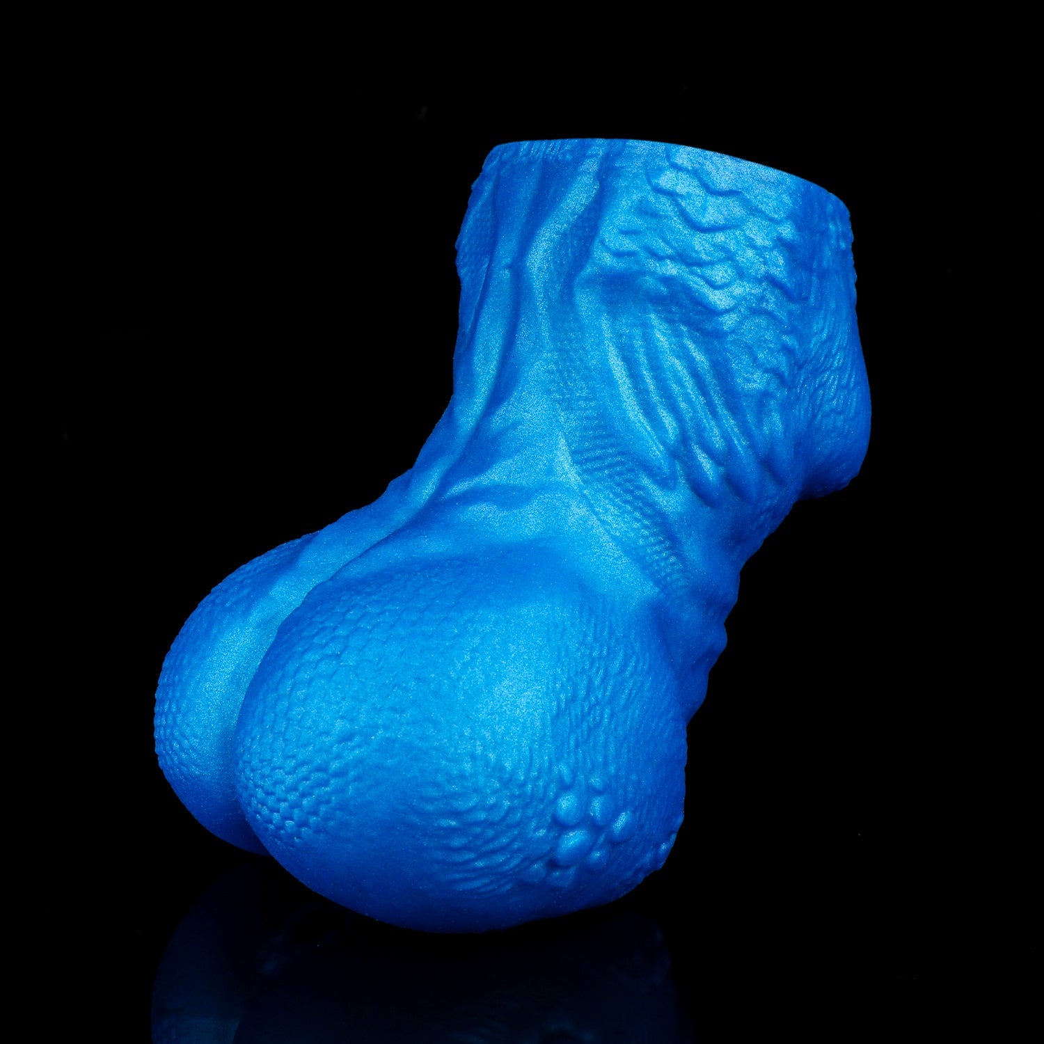 Blue Scale Predator Alien Torso Pocket Pussy – Dual-Channel Platinum Silicone Male Masturbator