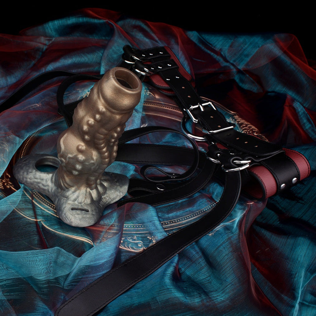 Fantasy Silicone Penis Extender & Cock Sleeve – Endurance Training Stroker with Testicle Lock Ring