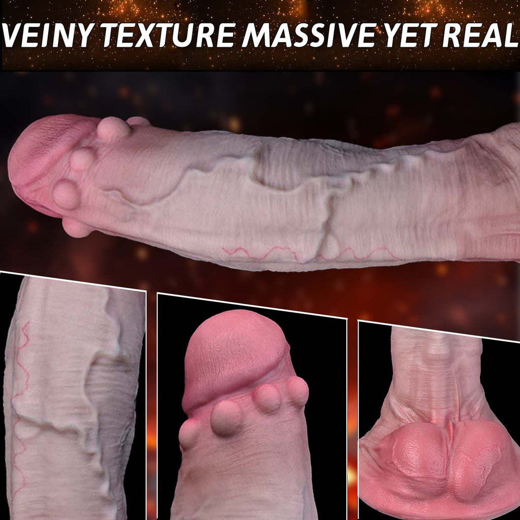 Massive Soul-Deep Huge Realistic Dildo | Dual-Density Platinum Silicone with Veiny Texture — Domlust