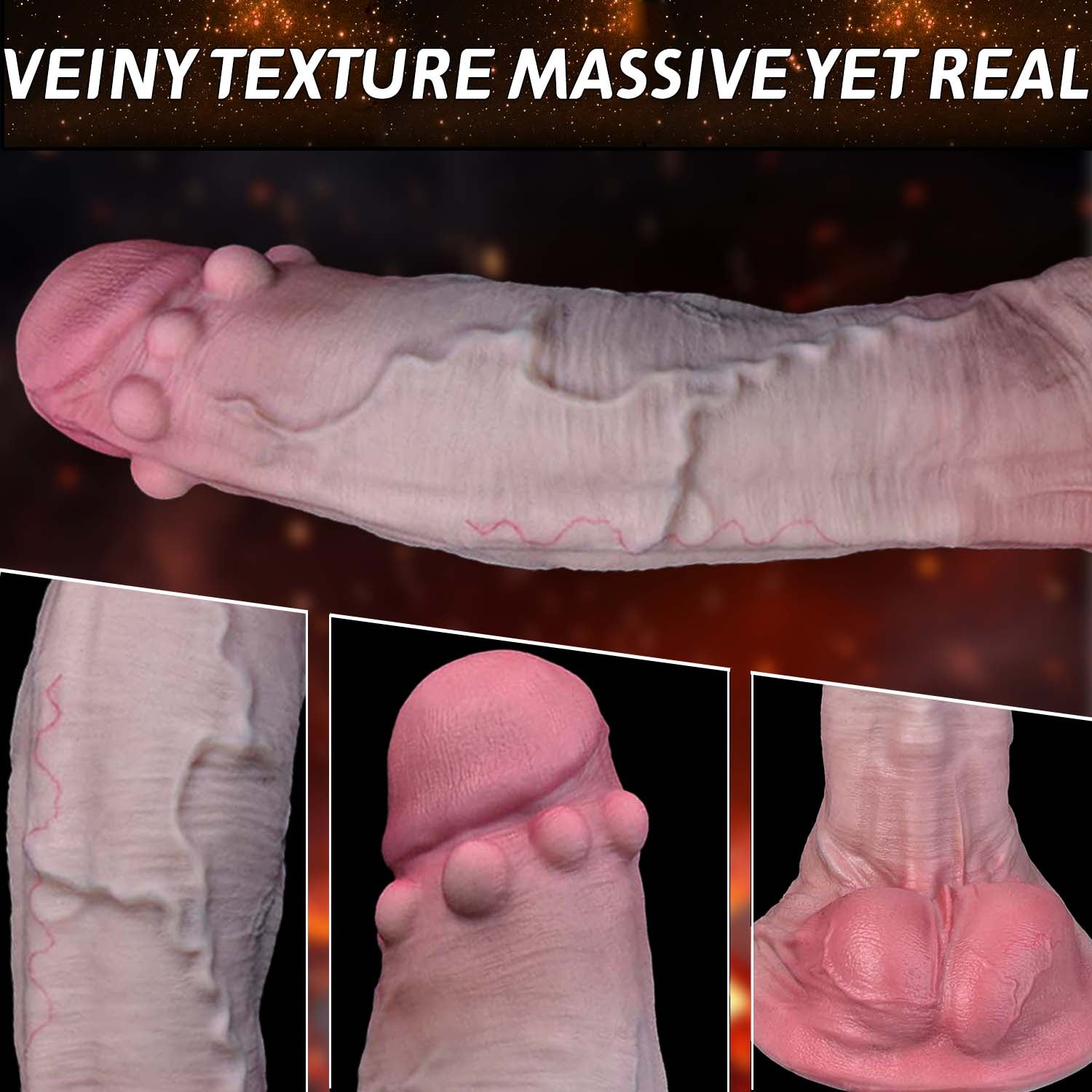 Massive Soul-Deep Huge Realistic Dildo | Dual-Density Platinum Silicone with Veiny Texture — Domlust