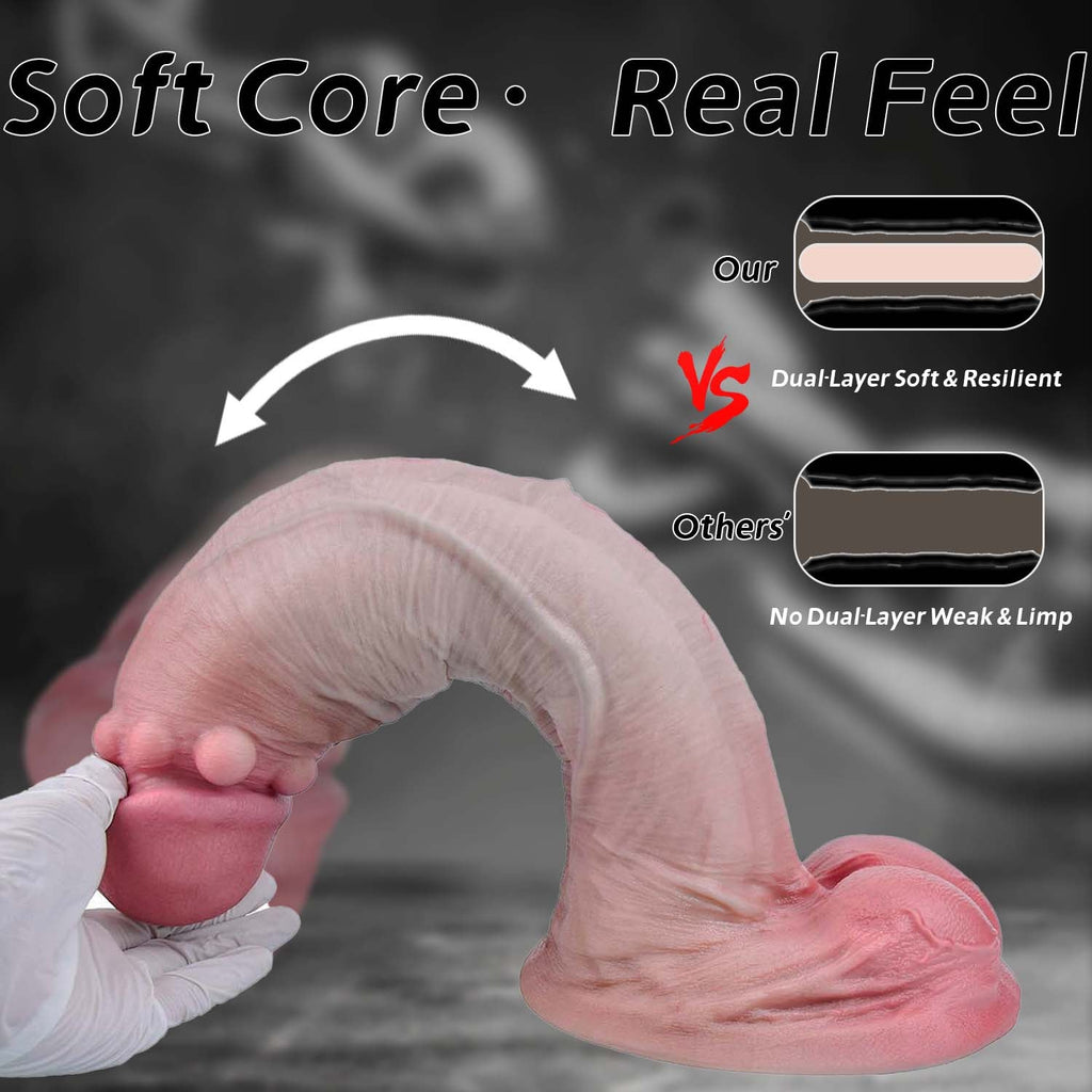 Massive Soul-Deep Huge Realistic Dildo | Dual-Density Platinum Silicone with Veiny Texture — Domlust