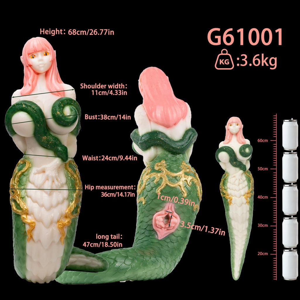 Platinum Silicone Full-Body Serpent Sex Doll — For Men Masterbating Who Crave Fantasy Intimacy