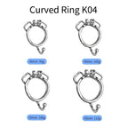 Base Rings for Chastity Cage (With Ears & Hook) – Fits Internal Side Slide Lock System Only (K03 / K04 / K04A)