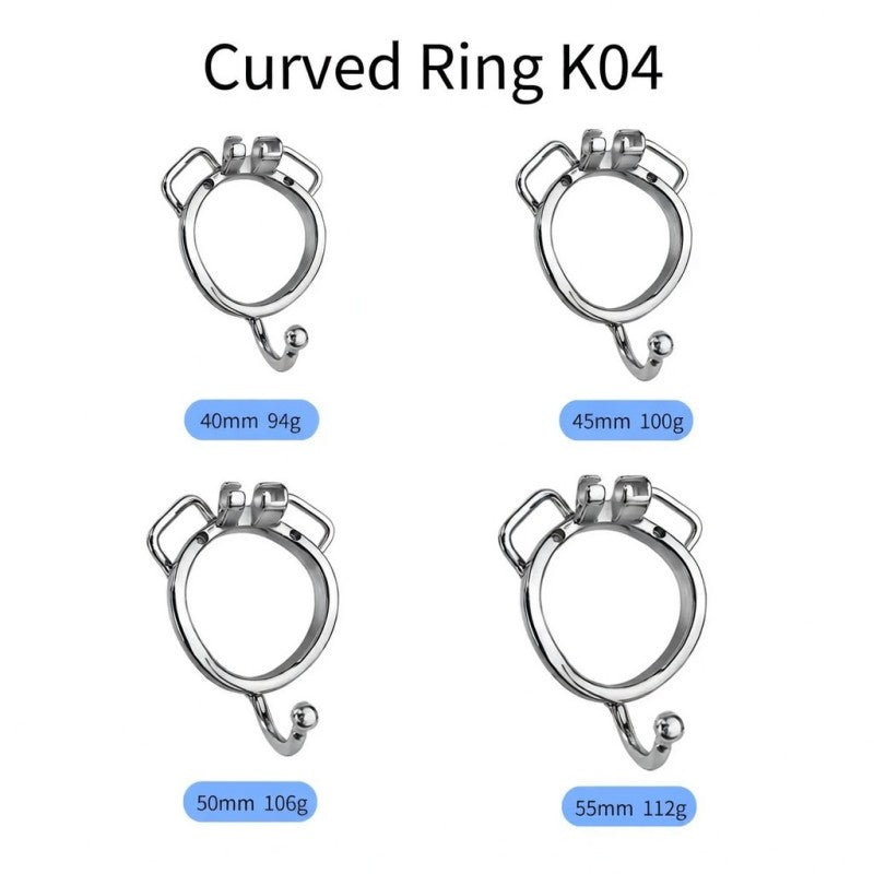 Base Rings for Chastity Cage (With Ears & Hook) – Fits Internal Side Slide Lock System Only (K03 / K04 / K04A)