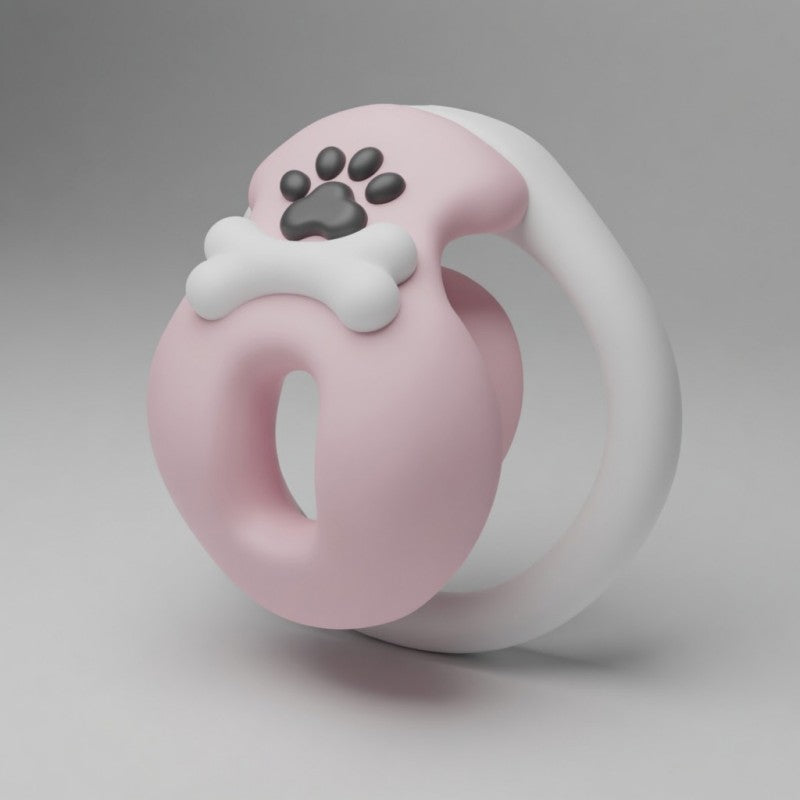 Cute Pink Paw Bone Chastity Cage for Men | Kawaii Pet Play Lock Device