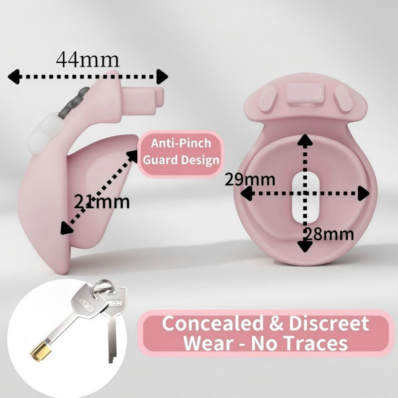 Cute Pink Paw Bone Chastity Cage for Men | Kawaii Pet Play Lock Device