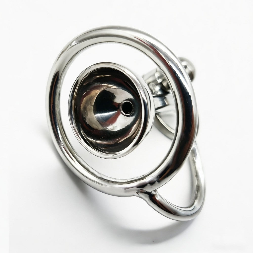 Stainless Steel Flip-Style Male Chastity Cage – Metal Birdcage with Lock | 40/45/50mm Rings