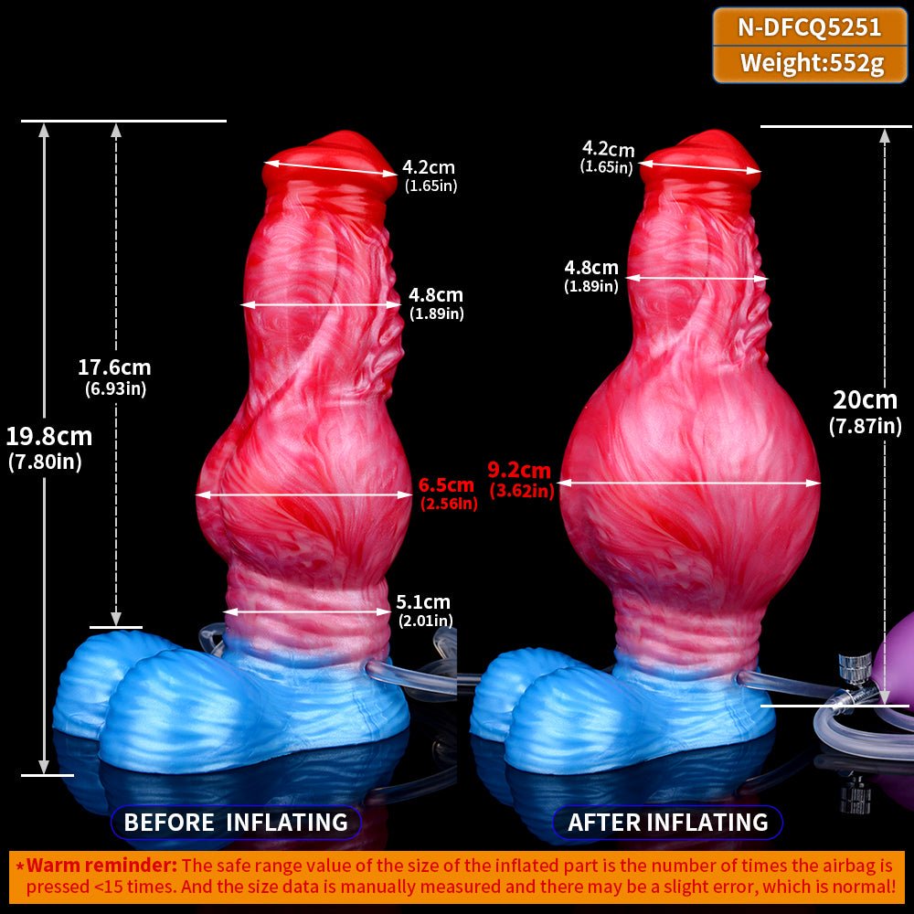 Inflatable Fantasy Dildo with Hand Pump & Bulb Syringe - Tarisss Sex Toy Store