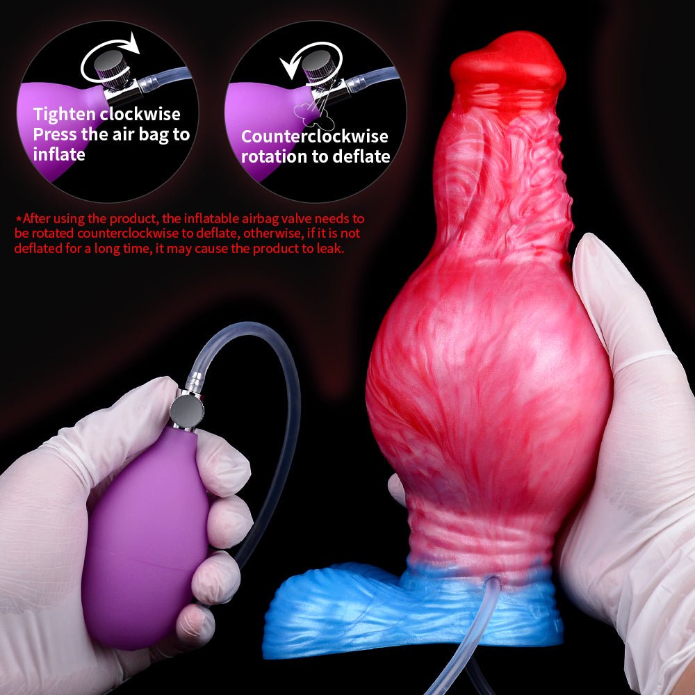 Inflatable Fantasy Dildo with Hand Pump & Bulb Syringe - Tarisss Sex Toy Store