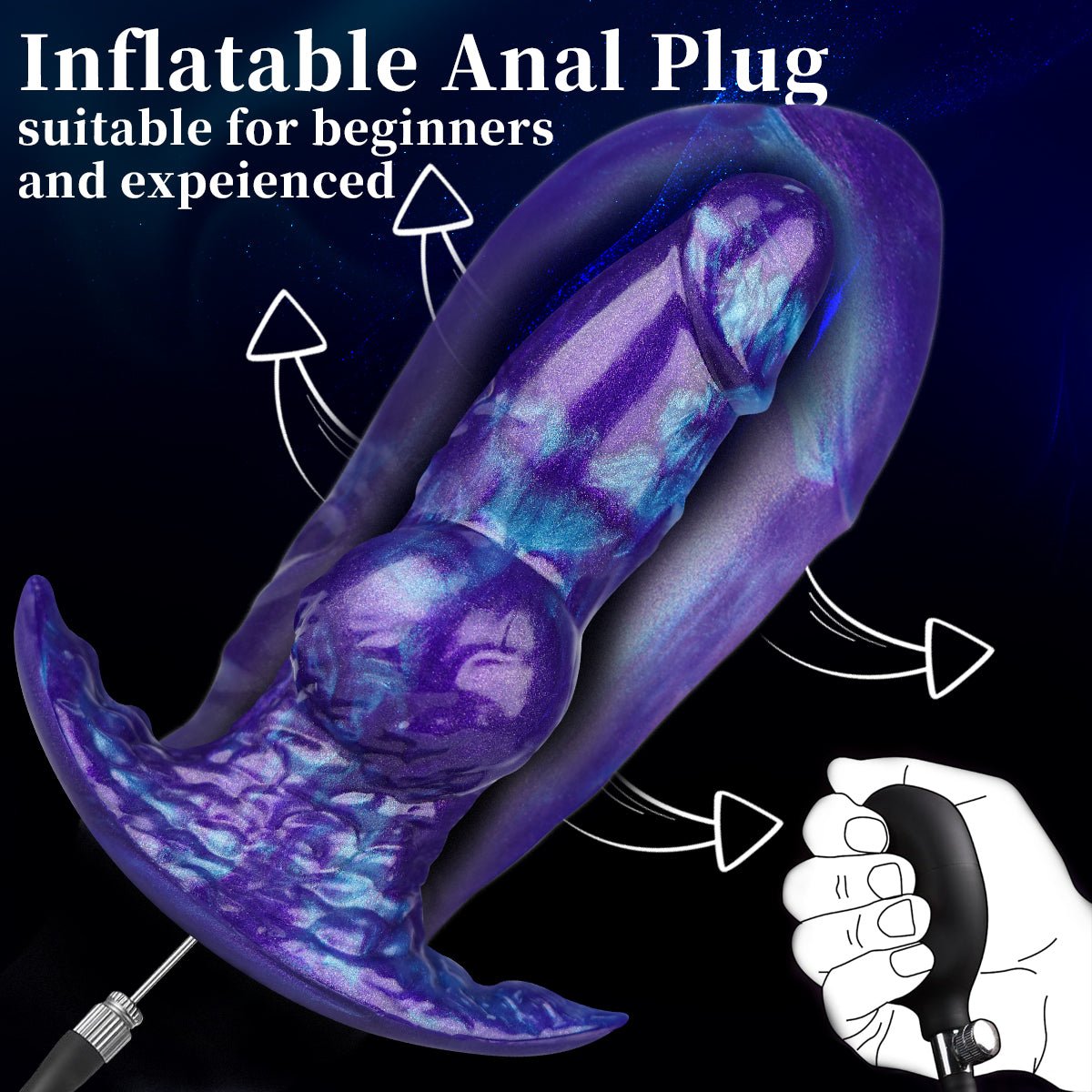 Inflatable Liquid Silicone Fantasy Plug with Wearable Hollow Design - Tarisss Sex Toy Store