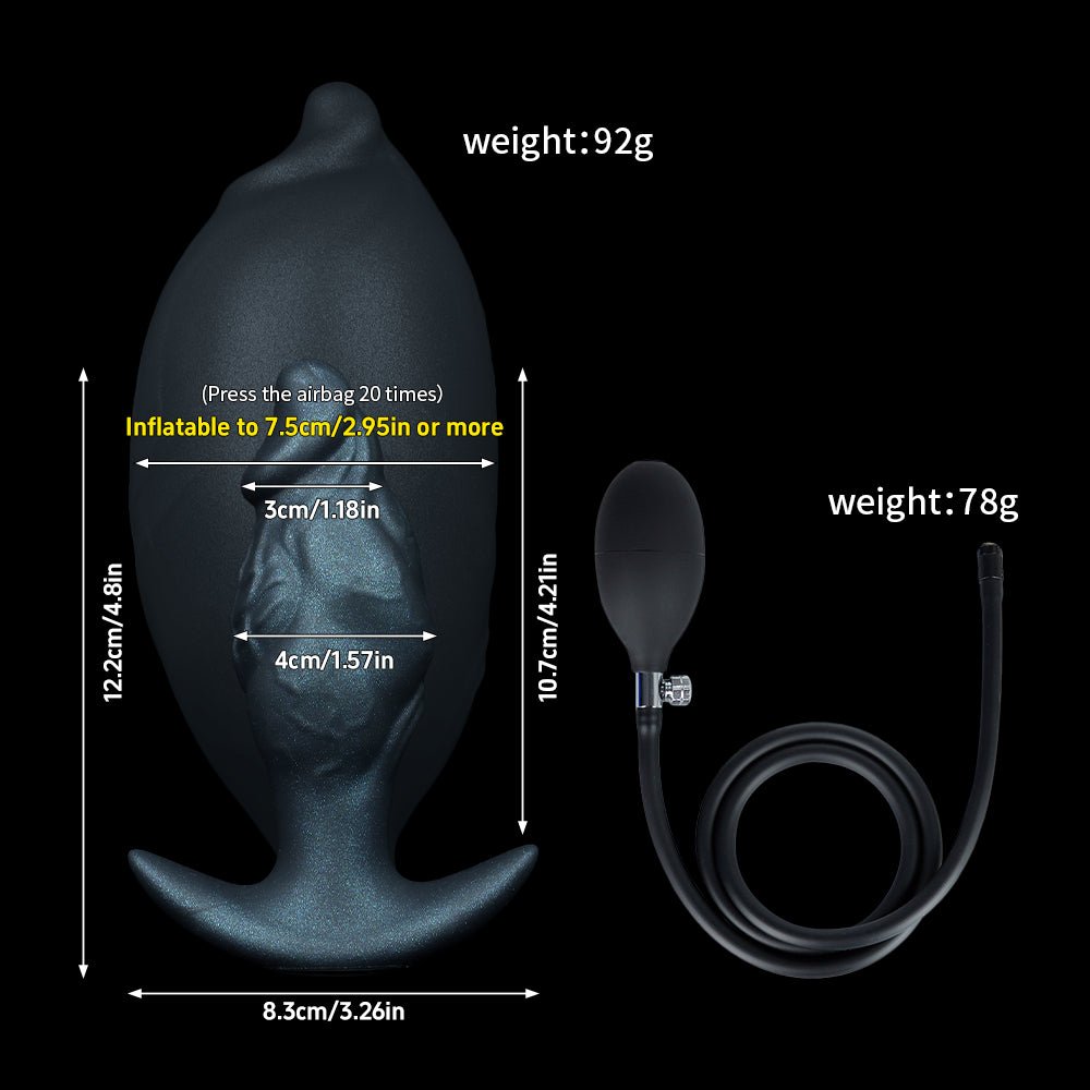 Inflatable Silicone Anal Butt Plug with Air Pump - Tarisss Sex Toy Store