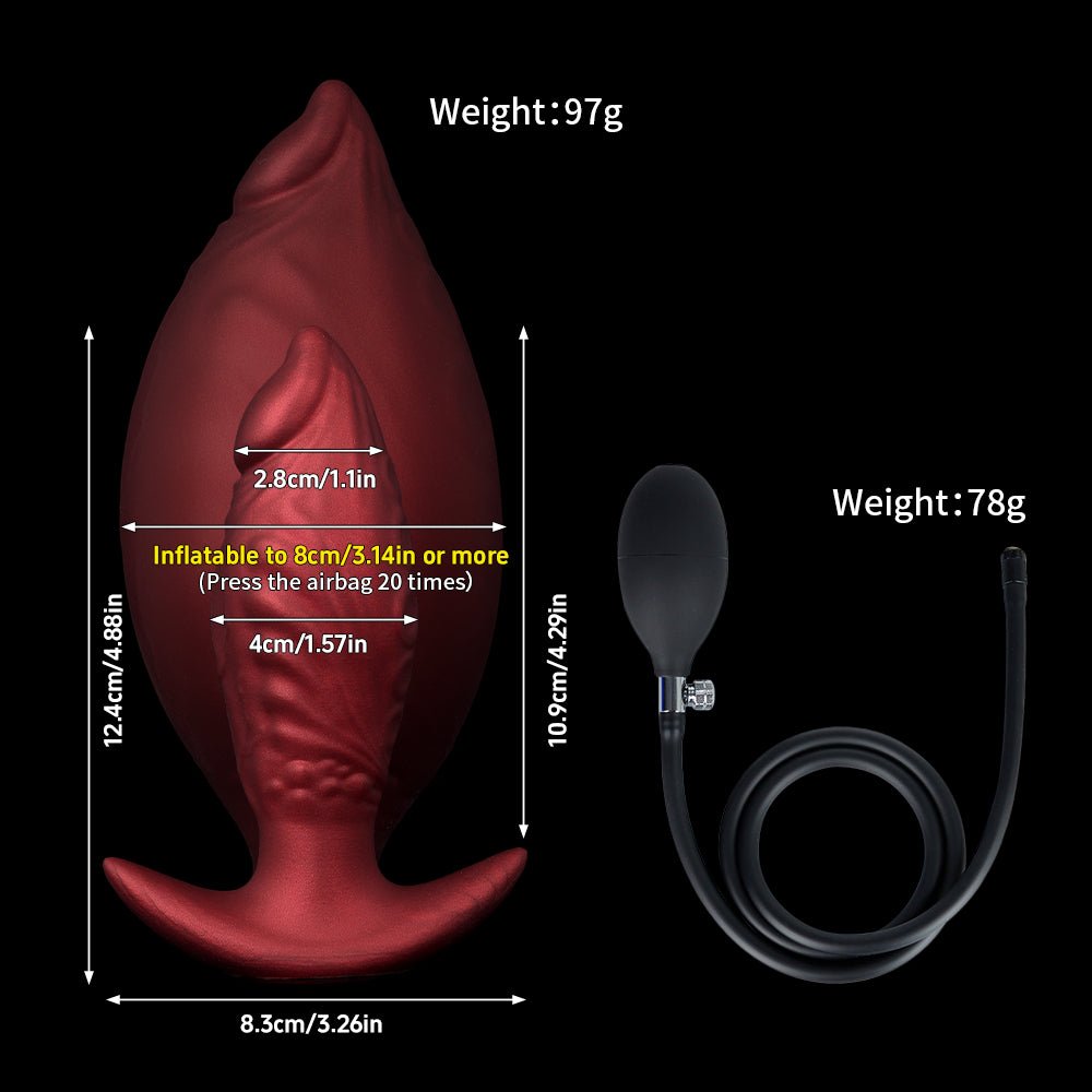 Inflatable Silicone Anal Butt Plug with Air Pump - Tarisss Sex Toy Store